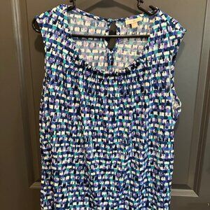 Roz & Ali Women's 1X Sleeveless Multi Colored Blouse